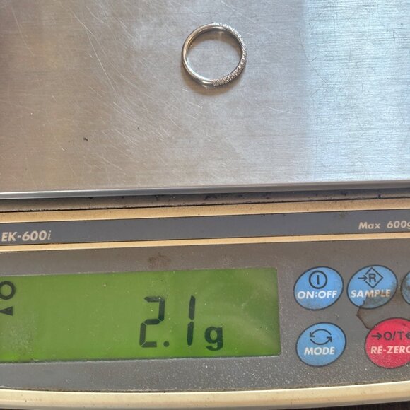 VTG Solid Sterling Silver 925 Cubic Zirconia Band Statement Ring Size 6.5 - Picture 7 of 8